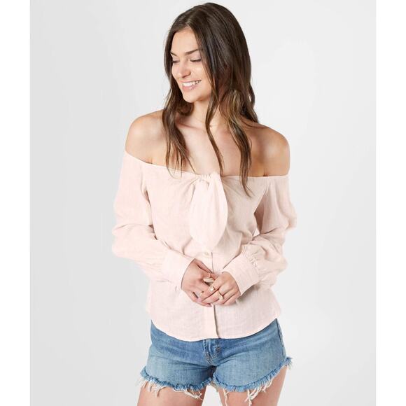 Free People Tops - Free People Hello There Beautiful Top Off Shoulder Blouse M